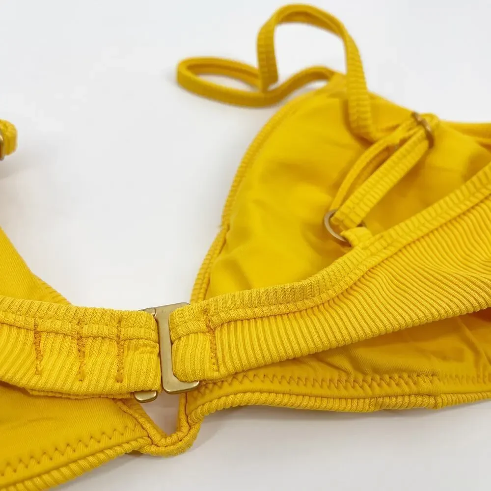 L*Space Helena Underwire Bikini Top Sunshine Gold Size Small NEW